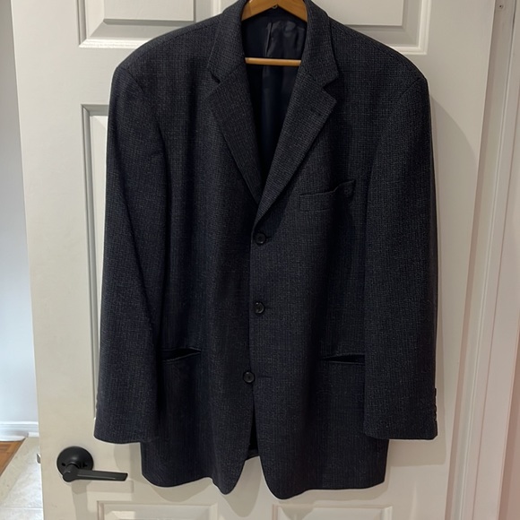 Vintage Hugo Boss Blazer/Sport Coat Wool Blue/Gray Pattern US 44 EUC - Picture 3 of 16
